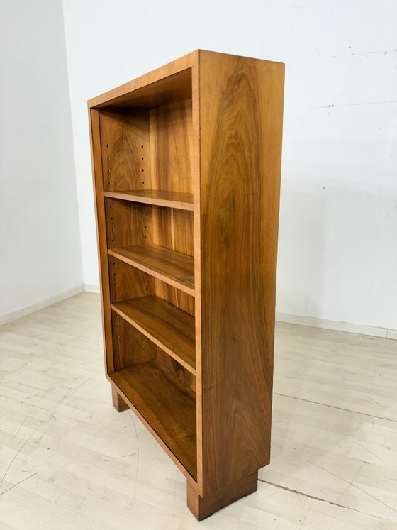 Image 1 of Elegant Art Deco walnut shelf / antique bookcase / cabinet with compartments from 1928