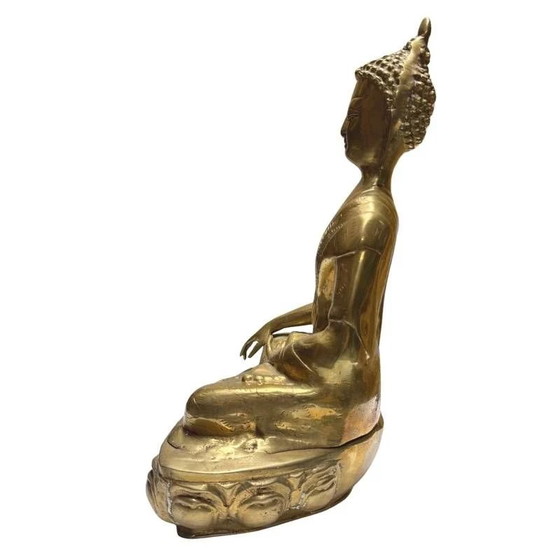 Buda Tibetano de Bronce Dorado al Fuego – Siglo XVIII–Principios del XIX – Lote 424 – Esculturas (photo 7 of 10)