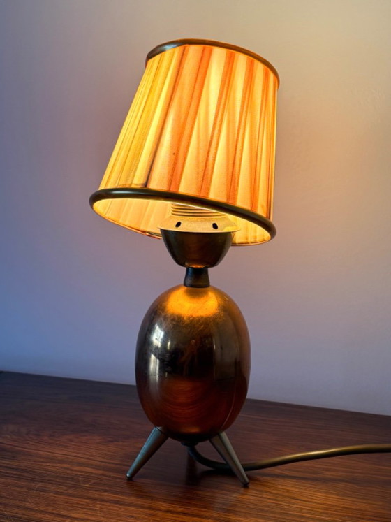 Vintage retro mini copper table lamp from the 1960s – Brass (photo 10 of 13)