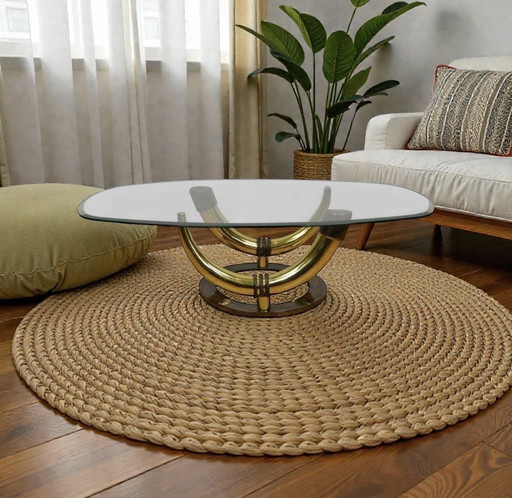 Salontafel de diseño vintage con Olifantentanden de bronce