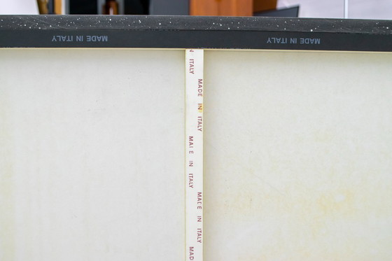 Image 1 of Credenza postmoderna in lacca blu e marmo nero di DBM, Italia, anni '80