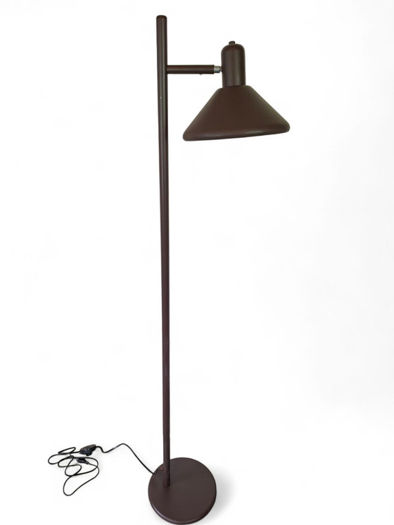 Image 1 of Elegante lampada da terra vintage color marrone cioccolato