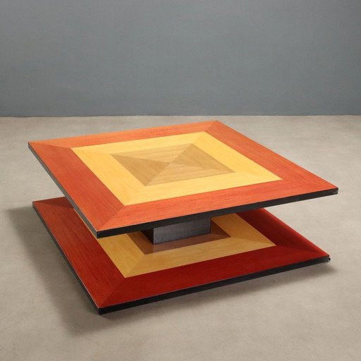 Mesa de centro de madera chapada de los años 80 – bijzettafels, Wood