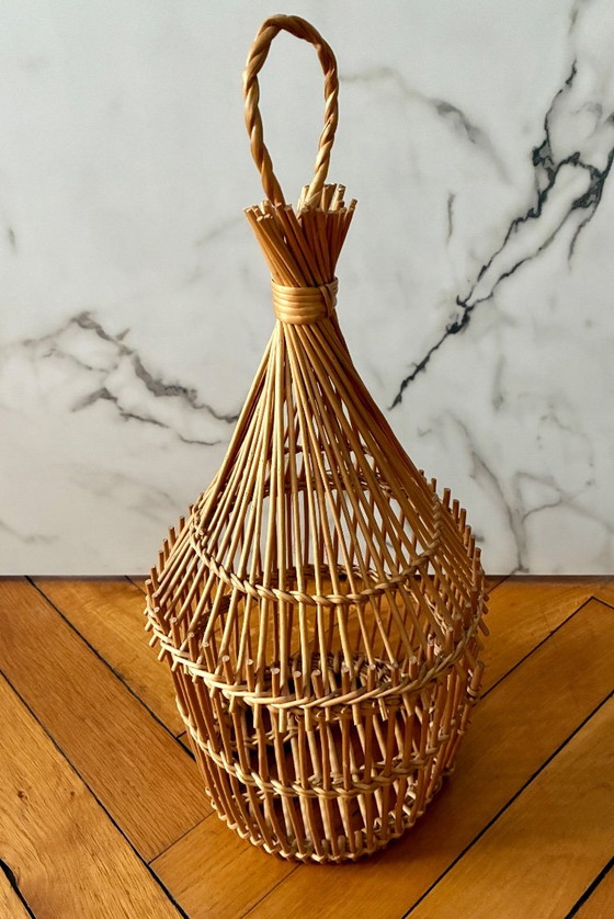 Vintage rattan birdcage 58 cm – Decorative Objects (photo 5 of 8)