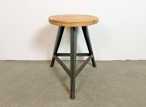 Image 1 of Green Industrial Workshop Stool, 1960s