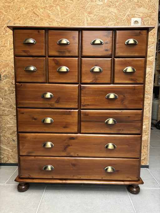 Magnifique armoire d'apothicaire en pin / commode – ladekasten, Wood