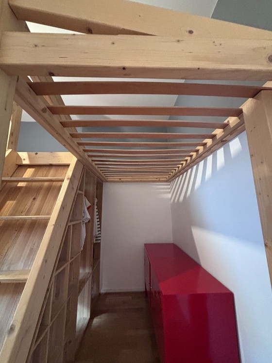 Cama alta de madera maciza hecha a medida – Compagnons du devoir, Camas de matrimonio, Wood (photo 3 of 13)