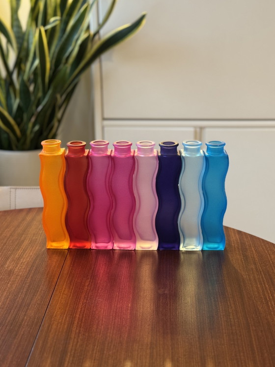 Image 1 of Set di 7 vasi vintage IKEA Skamt Squiggle Zigzag, design anni '90