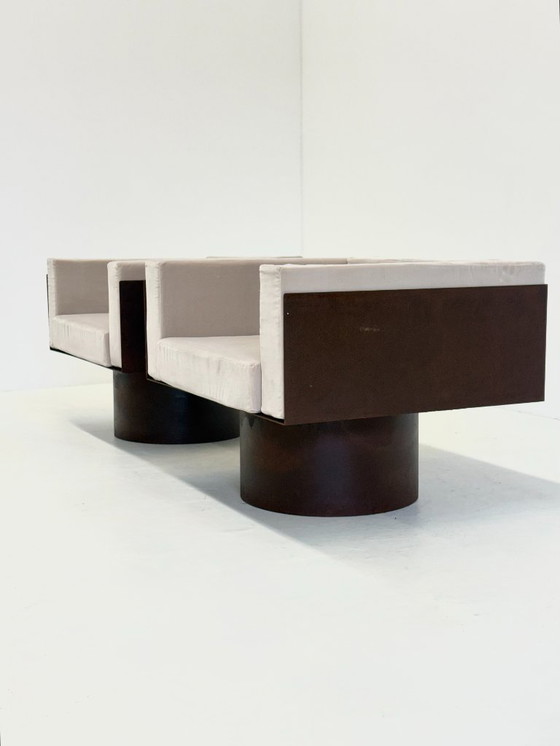 Image 1 of Juego de 2 sillones esculturales de metal italiano