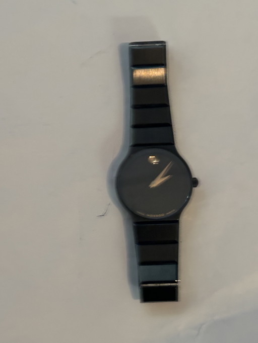 Movado Ladies Black Stainless Steel Watch Quartz