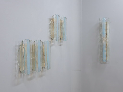 Ensemble de 6 appliques murales en verre de Murano par Mazzega, Italie 1960s-70s
