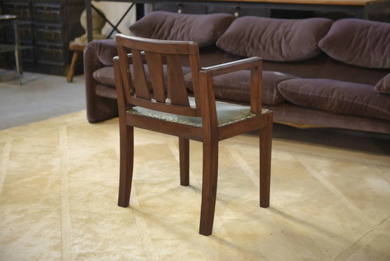 Arts & Crafts Sessel 1940er Jahre – Leder, Holz, Vintage (photo 10 of 12)