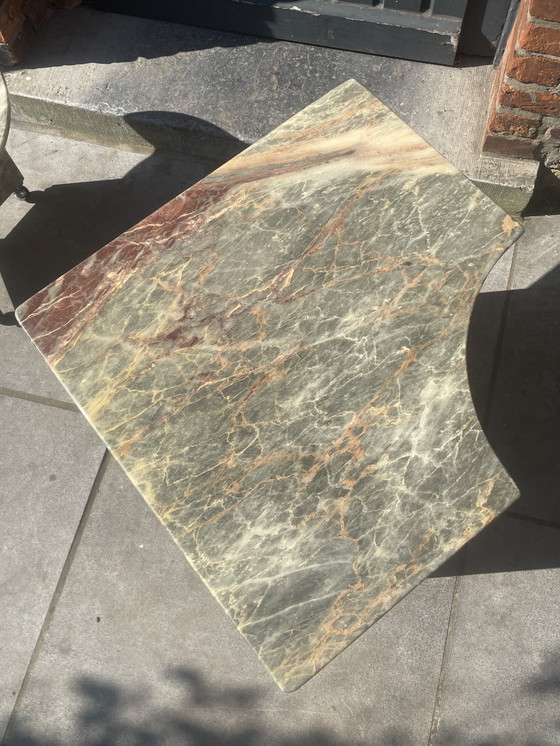 Image 1 of Set van 2 Marmer / Natuursteen Bijzettafels op Wielen