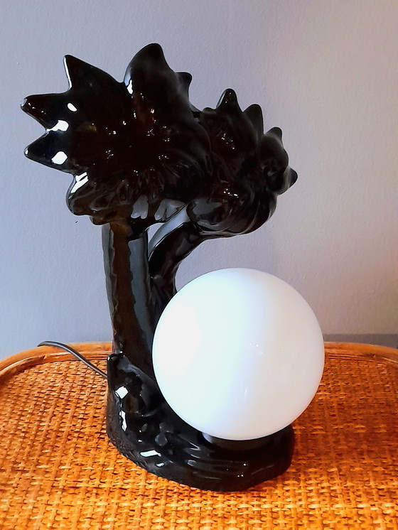 Image 1 of Ceramic palm tree lamp, 1980