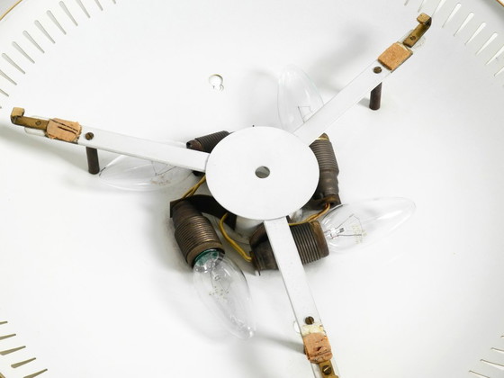 Image 1 of Rare miroir rond illuminé en métal Hillebrand, datant du milieu du XXe siècle (1966).