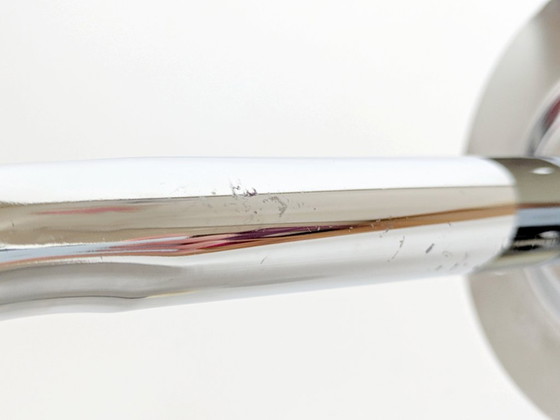 Image 1 of Porte-manteau vintage Spoutnik de l'ère spatiale, patère murale atomique en plastique chromé et crème, années 1970