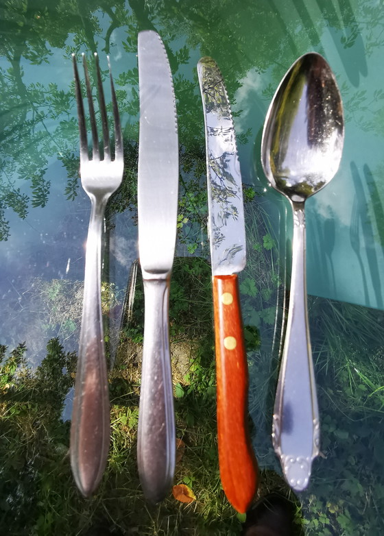 Image 1 of Cutlery sets, oa Gero zilmeta, Gero, Amefa, Sola along with salad servers and loose knives