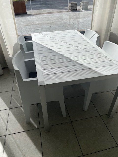 Table de jardin design (Driade) avec 4 chaises
