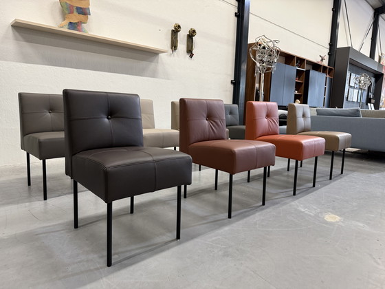 Image 1 of 8 Gelderland 7714 Sedia Button Sedia di design in pelle