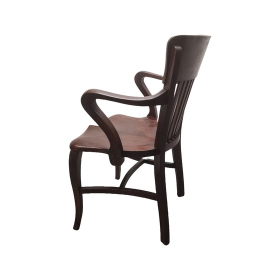 Image 1 of Antique English Mahogany Office Chair, Early 20th Century