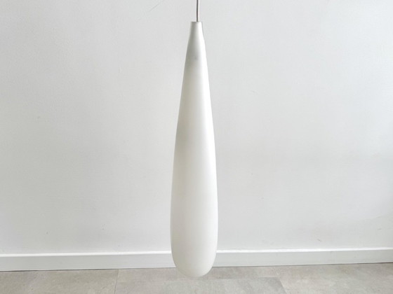 1x XXXL Vintage White Glass Pendant Lamp (photo 4 of 7)