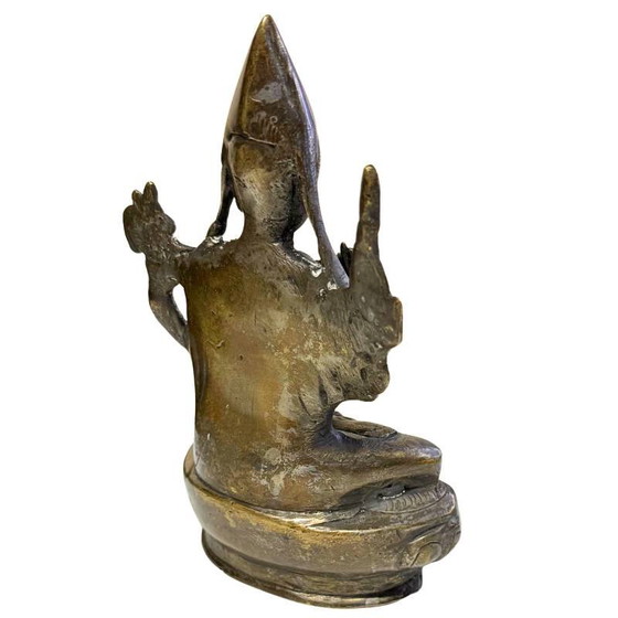 Raro Lama erudito tibetano del siglo XVIII – 1 kg de bronce macizo – 15,5 cm – Esculturas, Bronze (photo 4 of 10)