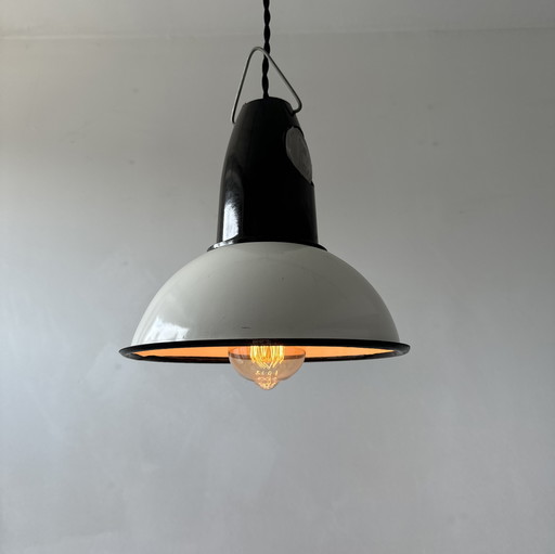 OLD SMALL INDUSTRIAL ENAMELED SUSPENSION