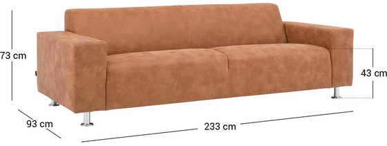 Image 1 of Goossens Bank Mountain Alp cognac, leather, 3-seater, urban industrial