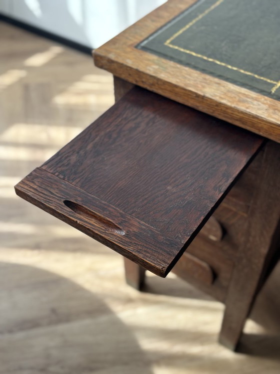 Image 1 of 1920s Vintage Oak Desk with Drawers
