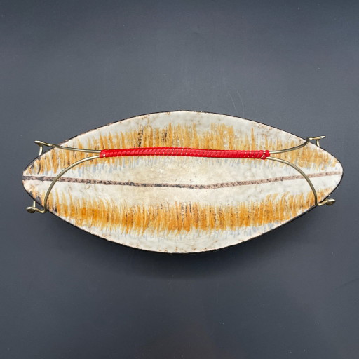 Vintage Ceramic Leaf-Shaped Handled Bowl – Mid Century – 1950s – West Germany