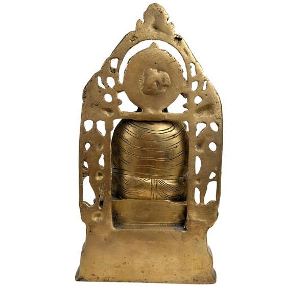 Antica statua indiana di Buddha in rame con Torana – XX secolo – Sculture (photo 7 of 10)