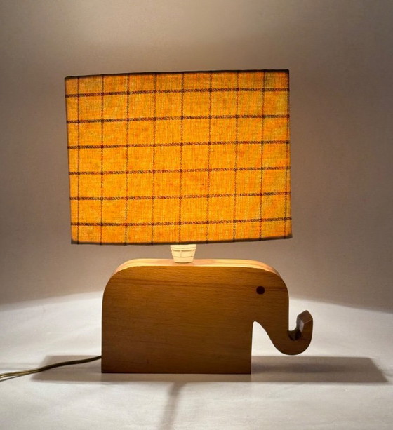 Image 1 of Mid century Modern wood elephant table lamp, Italy circa 1960s