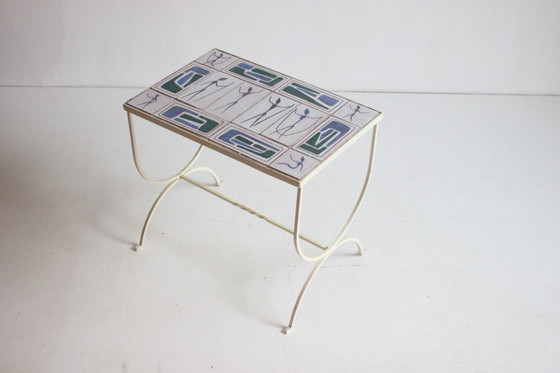 Image 1 of Ceramic tile side table by Hans Wagner