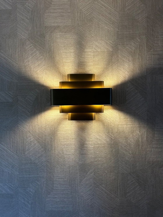 Image 1 of Applique Eichholtz Pegaso, 2 pièces, Art Déco, laiton vintage/laiton brossé