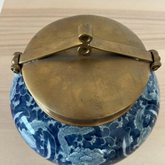 Porcelain Vase with Brass Lid by Asiatides Paris (photo 8 of 10)