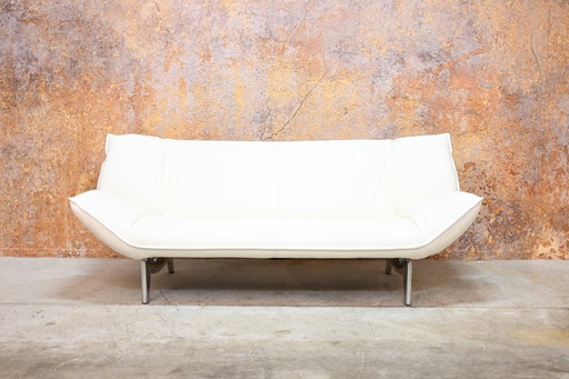 Canapé design Leolux Tango en cuir blanc remis à neuf