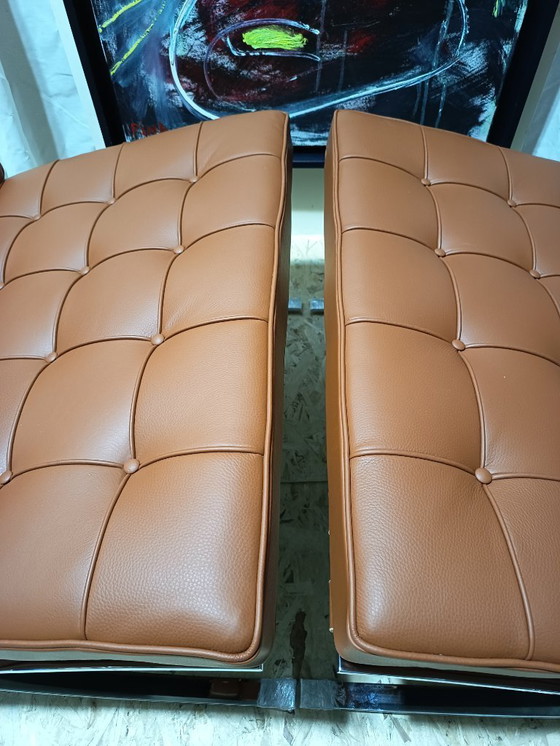 Image 1 of Sillones KNOLL Studio Barcelona (NUEVA Serie 2026) en piel natural (color coñac)