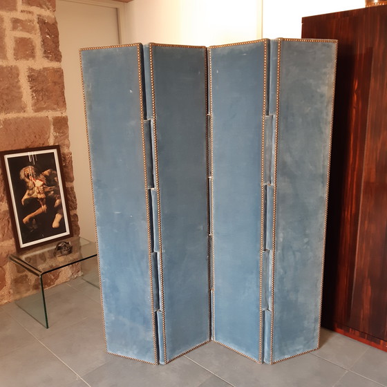 Image 1 of Antique 4-leaf or 4-panel folding screen. Recto-Verso