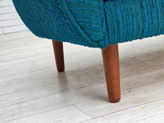 Image 1 of 1970s, Danish 3-seater sofa, furniture wool, teak wood.