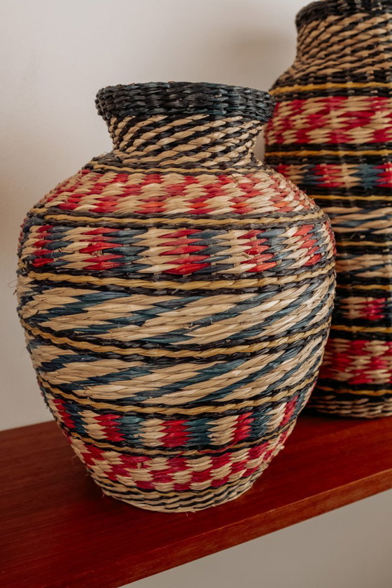 Image 1 of Vases bohèmes vintage style Ibiza, lot de 2