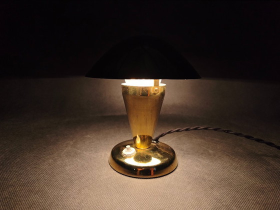 Image 1 of Bauhaus Brass Adjustable Table Lamp, 1930s Czechoslovakia