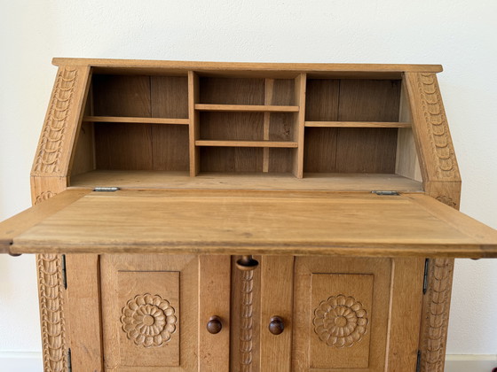 Image 1 of Escritorio secreter antiguo de roble / armario con puerta abatible