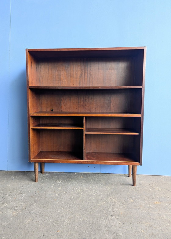 Image 1 of Vintage Danish wall cabinet/ glass sliding doors