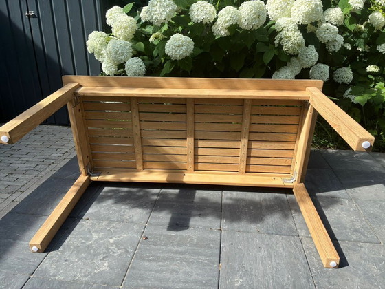 Image 1 of Barlow Tyrie teak garden table 150x71cm - as new