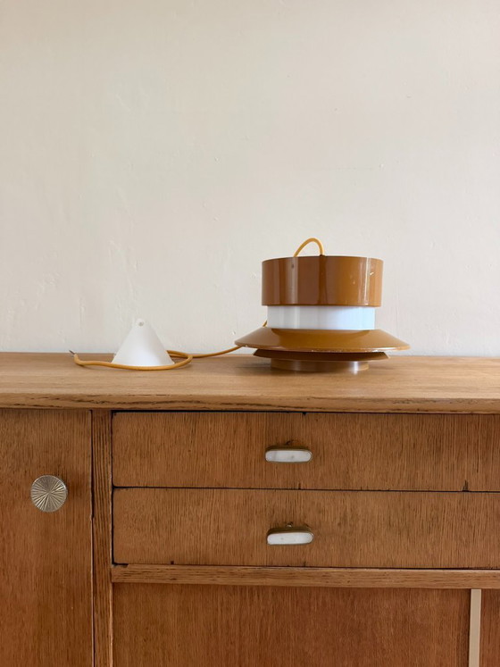 Vintage Carl Thore Trava pendant - Granhaga - Swedish design lamp, Pendant lamps, Aluminium, Brown (photo 3 of 10)