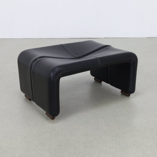 Footstool / Footstool Leather Italy Design 1960s