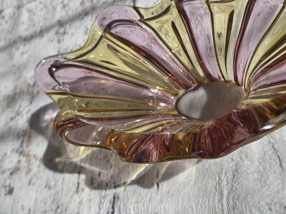 Image 1 of Vintage Mid-Century Glass Bowl – Handmade – Bohemia / Murano, 1950s