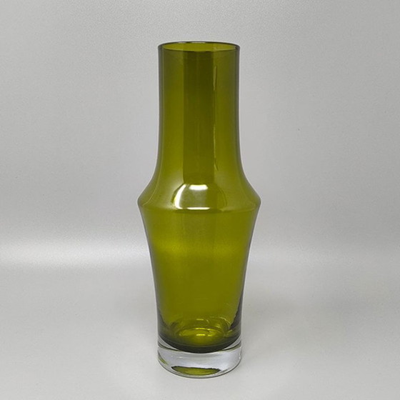 Image 1 of 1970s Astonishing Green Vase #1376 by Tamara Aladin Vase for Riihimaki/Riihimaen Lasi Oy