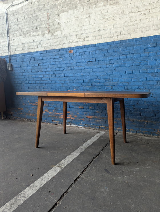 Image 1 of Table de salle à manger extensible en vieux chêne