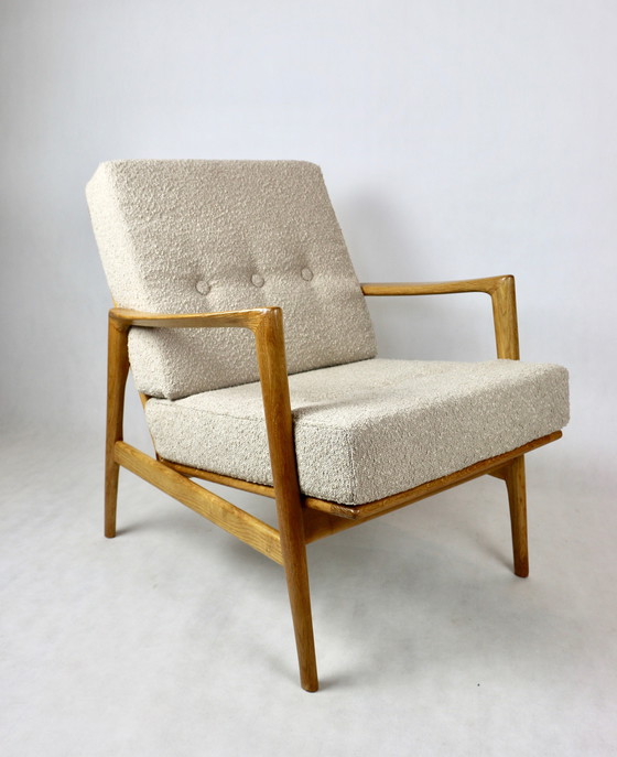 Image 1 of Sillón de roble Stefan beige polaco, década de 1970